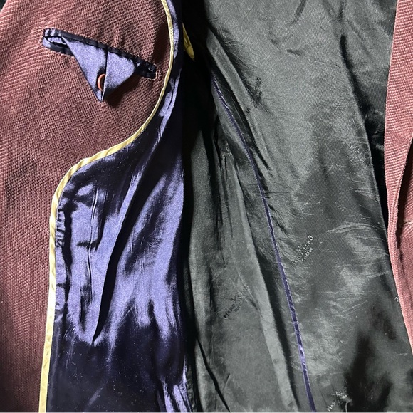 Men's Marc Ecko Burgundy Corduroy Blazer XXL lined - Picture 3 of 6